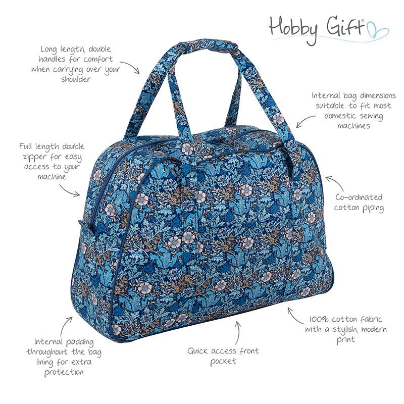 Hobby Gift Blue Floral Sewing Machine Bag