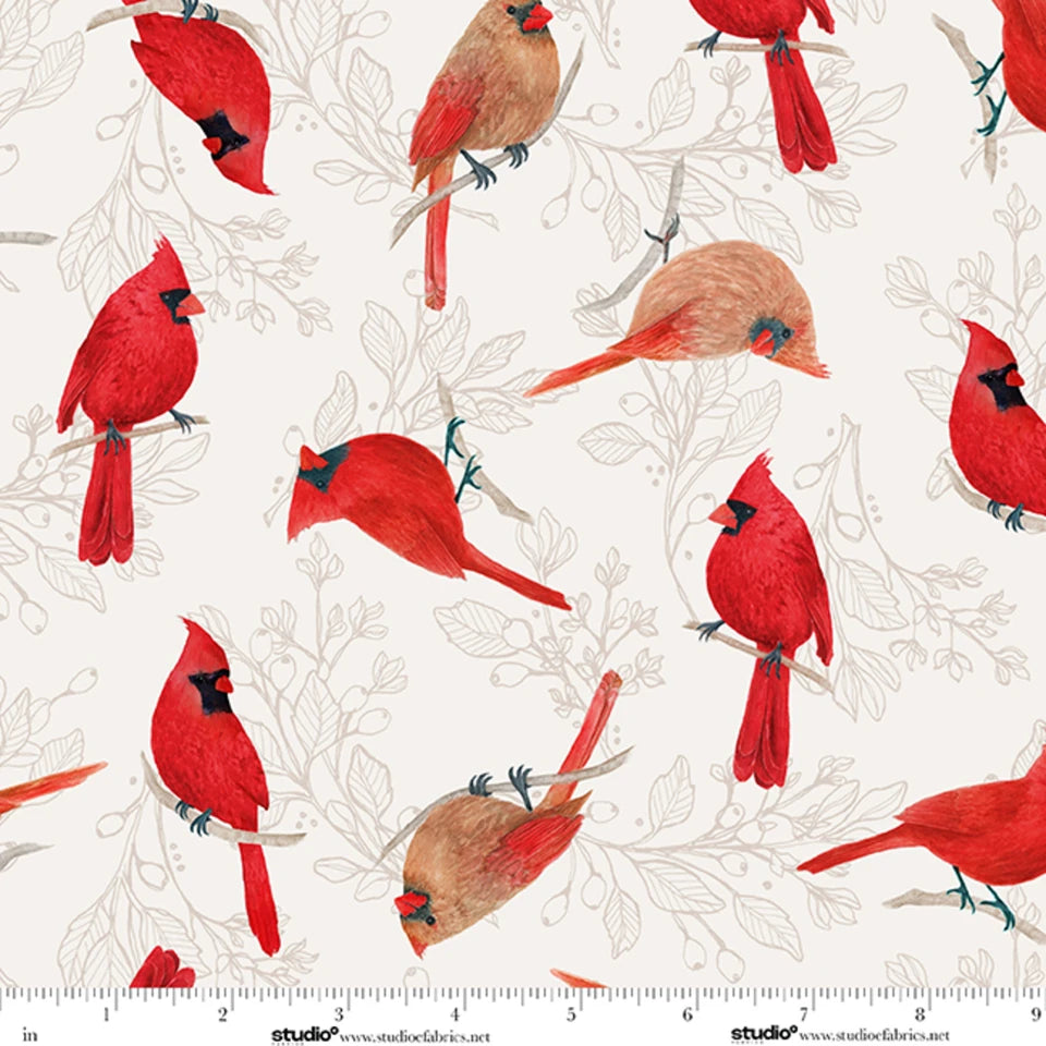 Studio E - Rebecca Canale - Unexpected Red - Winter Cardinals Red Birds on Branches - E-9276-38