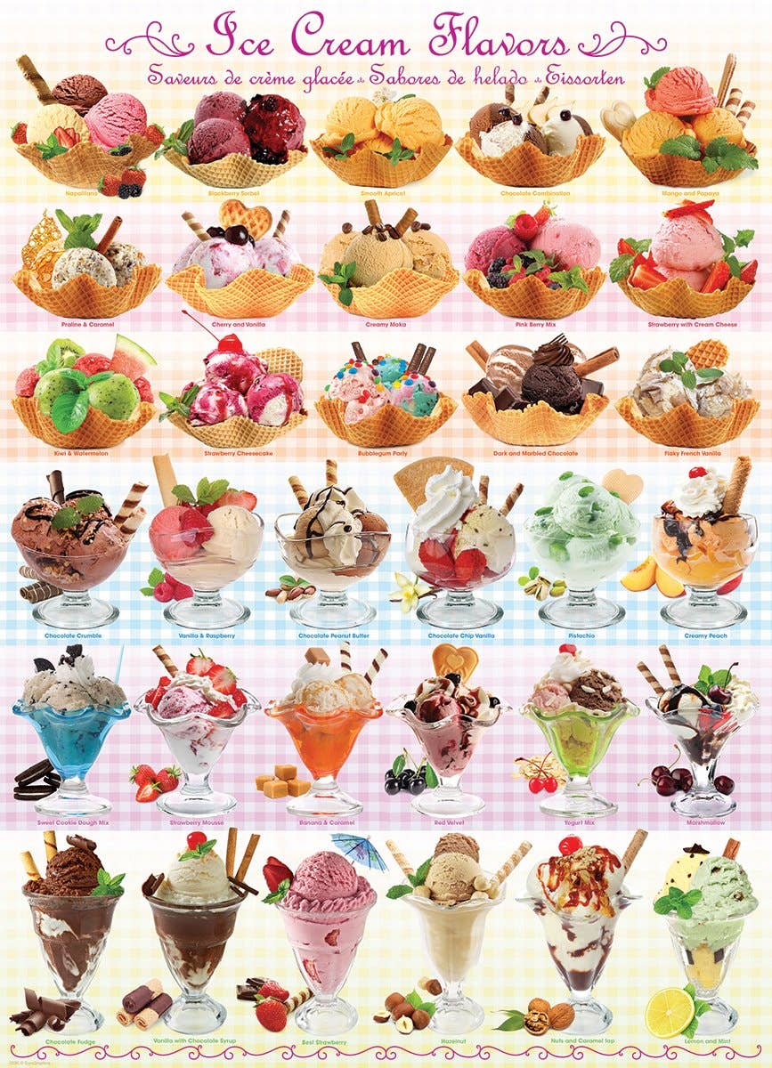 Eurographics Puzzles USA - Ice Cream Flavours Puzzle