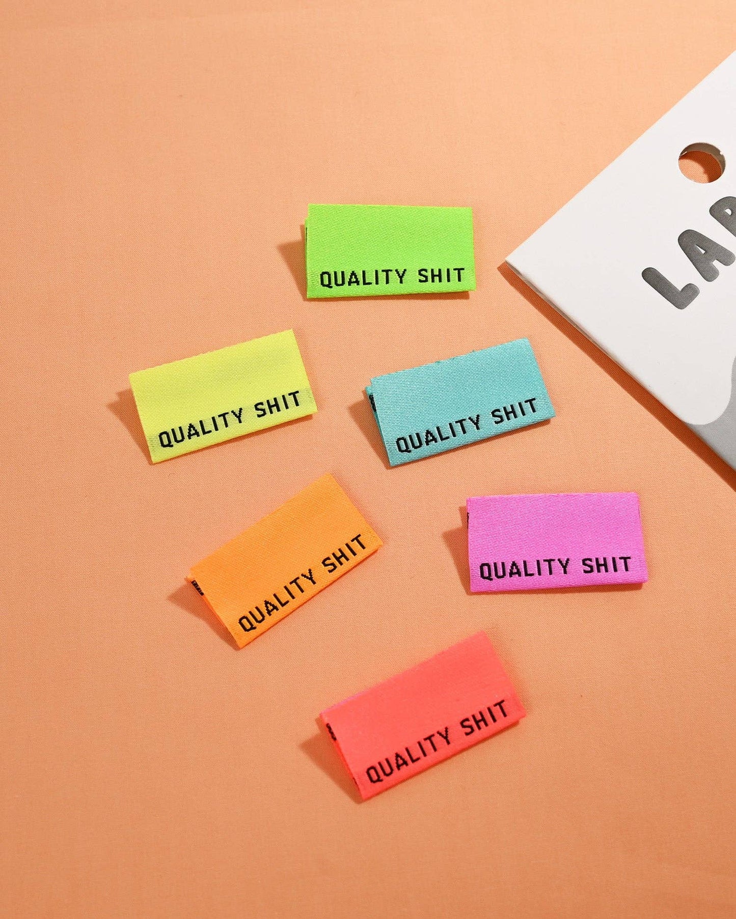 Kylie and the Machine Quality Shit Woven Labels (Neon) - 1 Pack