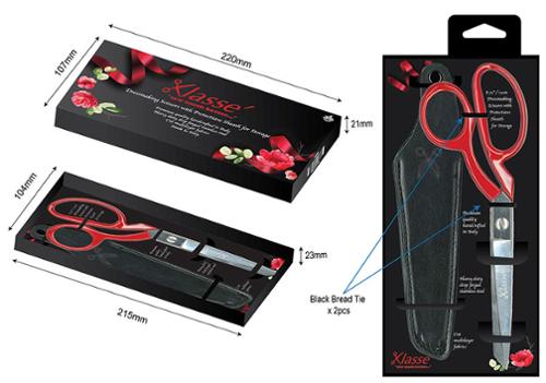 Klasse Red Christmas Scissors - 8.25"