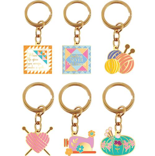 Novelty Sewing and Knitting Themed Key Ring - 1 Key Chain - Choose Key Chain!