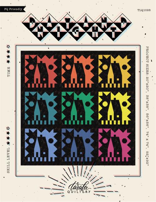 Day and Night Quilt Pattern By Taralee Quiltery and Freaky Familiars Fabric Kit Option