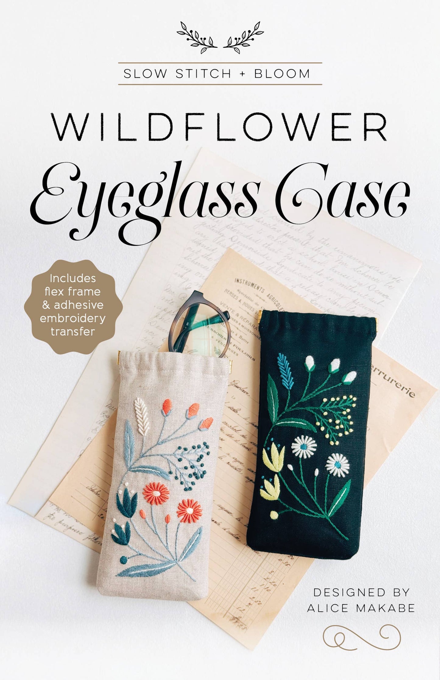 Wildflower Eyeglass Case Kit and Pattern By Zakka Workshop