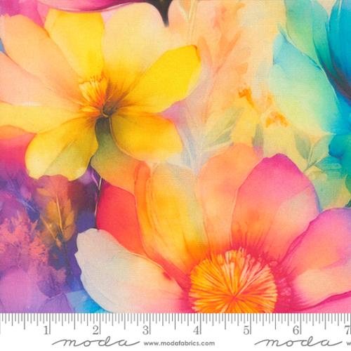 Preorder - Moda - Gradients Gallery - Watercolor Flowers Rainbow Wide Quilt Backing Fabric - 108044 11 - Ships July 2026