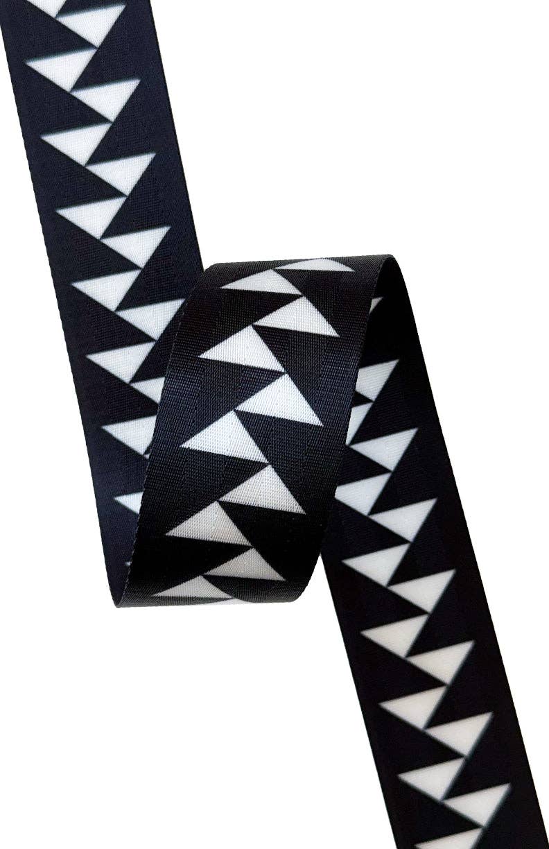 Sassafras Lane Black & White Flying Geese - 2in Handle Webbing - Per Yard