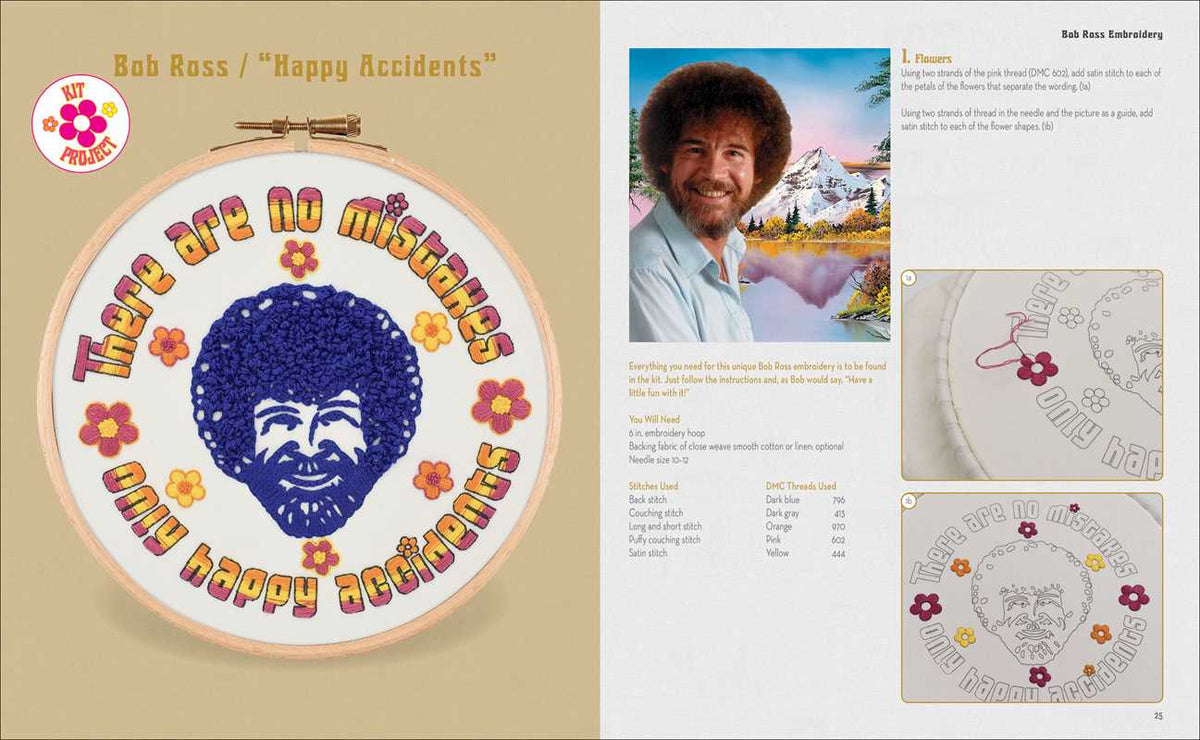 Bob Ross Embroidery Kit by Deborah Wilding