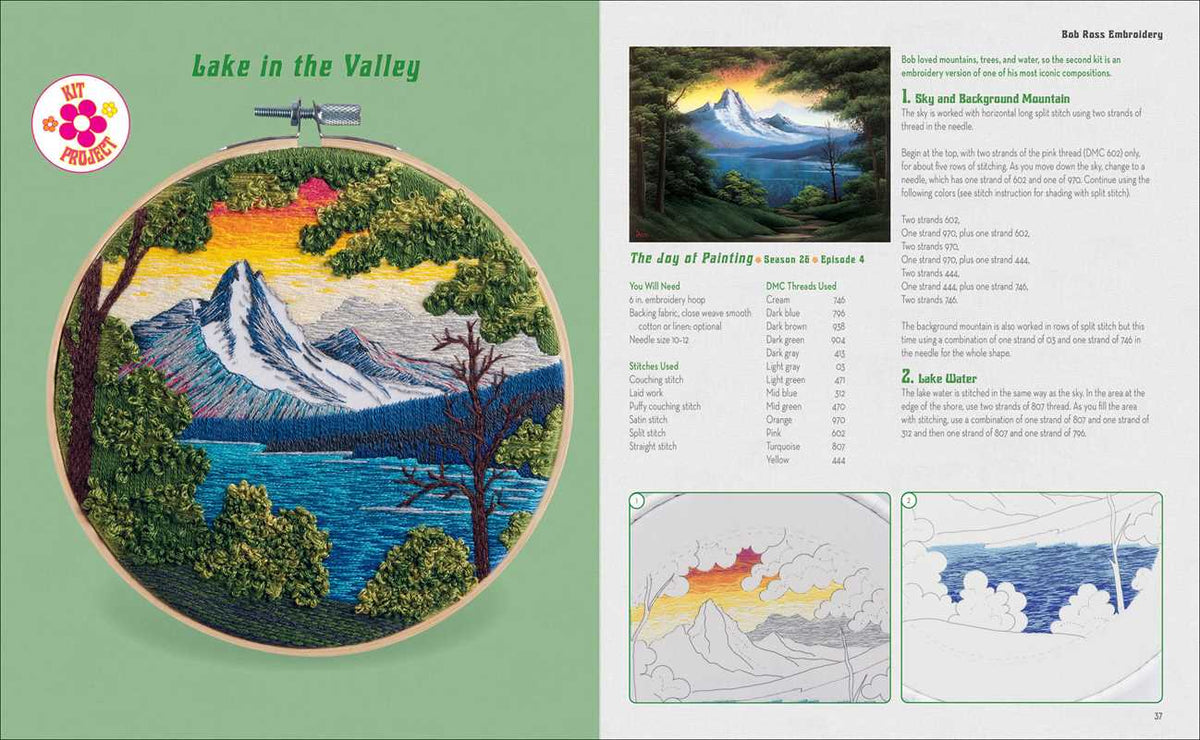 Bob Ross Embroidery Kit by Deborah Wilding