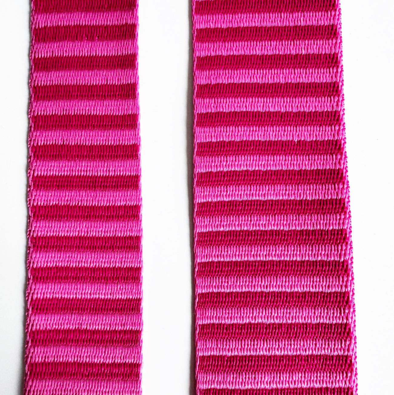 Sew Hungry Hippie - Pink Jacquard Woven Stripes Webbing – 1.5" Wide - By the Yard