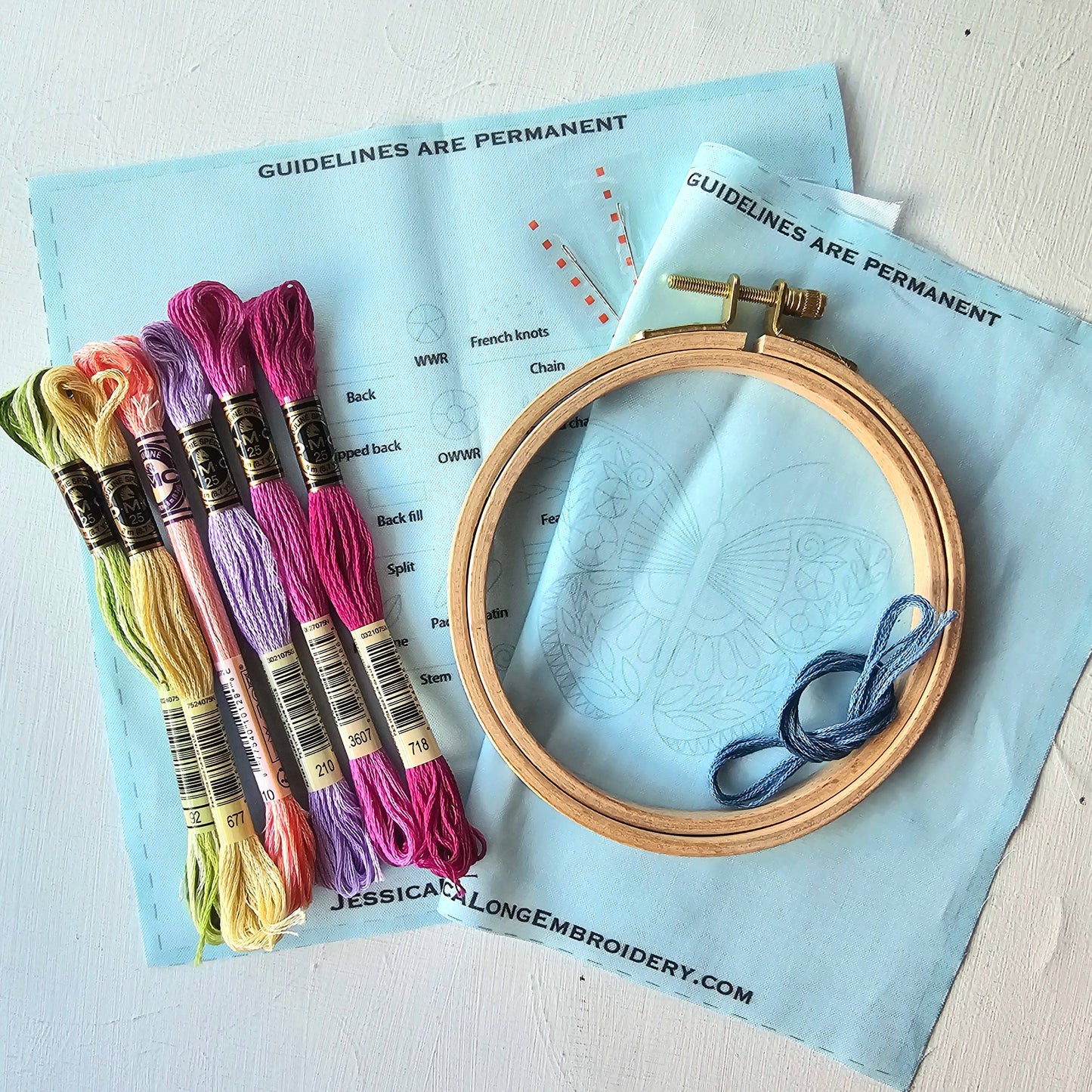 Jessica Long Beginner Butterfly Hand Embroidery Kit
