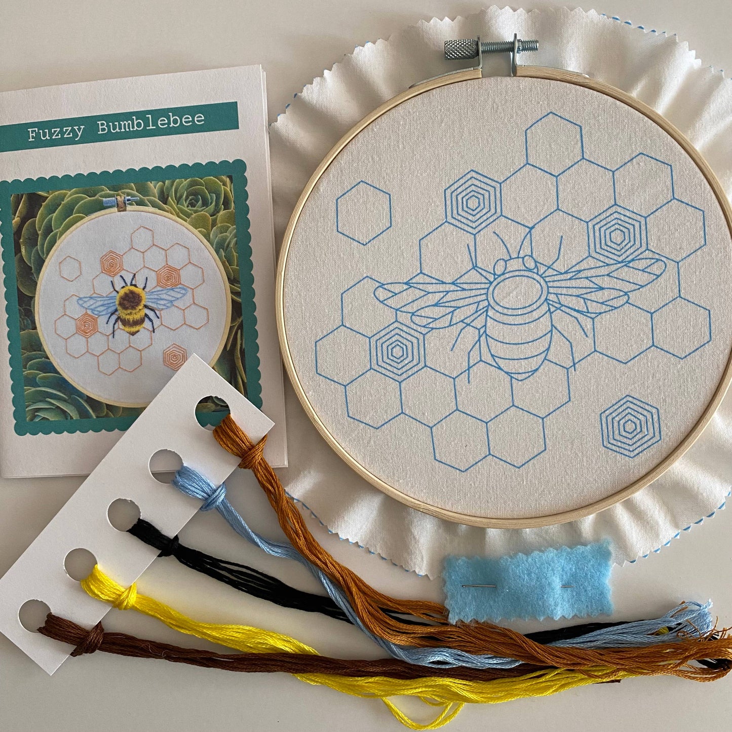 Stitches By Tiff Fuzzy Bumblebee Embroidery Kit