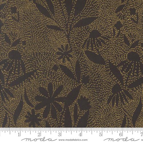 PREORDER - Moda - Gingiber - Ladybug Whimsy - Metallic Floral Outlines Black - 48445 18M - Ships October 2026