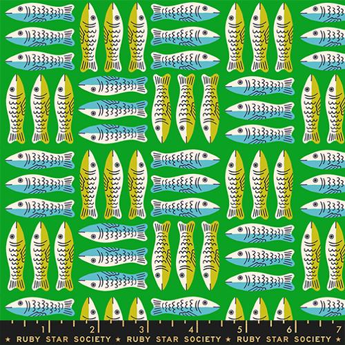 Preorder - Ruby Star Society - 1 800 Calico - Little Sardine Fish Verdant Green - RS4168 14 - Ships October 2026