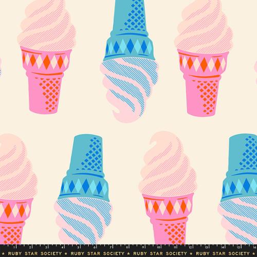 Ruby Star - 108" Sparkle Mart Ice Cream Cones  WIDE BACK FABRIC Natural - RS0124 11