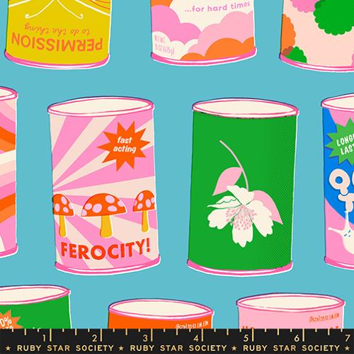PREORDER - Ruby Star Society - Sparkle Mart - Novelty Vintage Canned Products Cans on Dark Turquoise - RS0116 14 - Ships September 2026