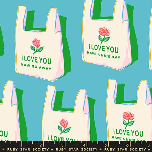 PREORDER - Ruby Star Society - Sparkle Mart - Have a Nice Day Grocery Shopping Bags on Dark Turquoise - RS0117 13 - Ships September 2026