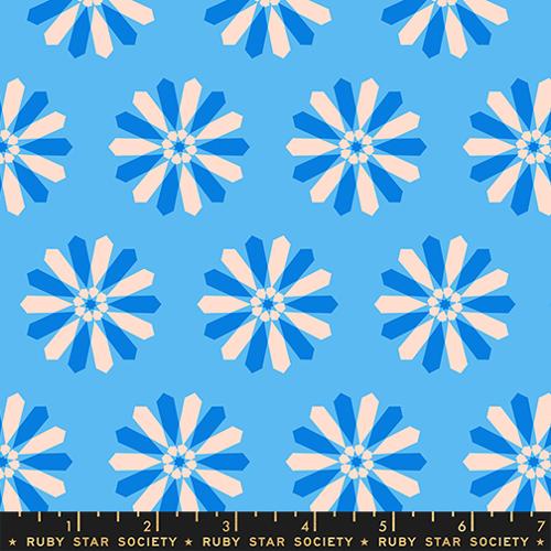 PREORDER - Ruby Star Society - Sparkle Mart - Geometric Flower Florals on Altitude Blue - RS0119 13 - Ships September 2026