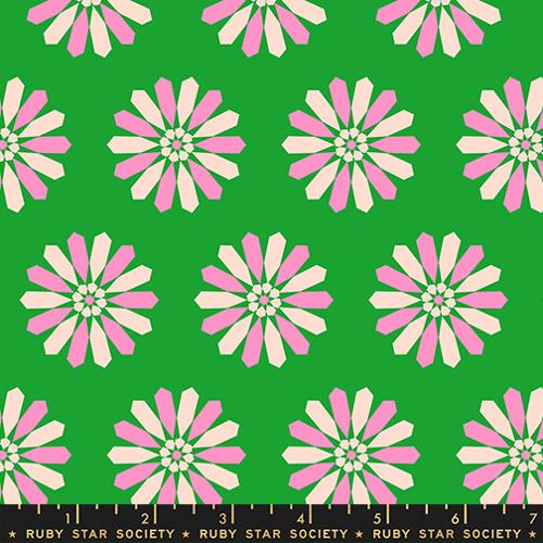 PREORDER - Ruby Star Society - Sparkle Mart - Geometric Flower Florals on Verdant Green - RS0119 15 - Ships September 2026