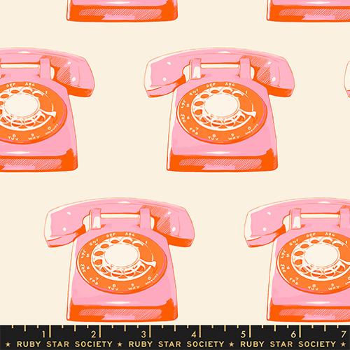 PREORDER - Ruby Star Society - Sparkle Mart - Novelty Retro Vintage Telephones on Natural - RS0121 11 - Ships September 2026