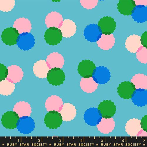 PREORDER - Ruby Star Society - Sparkle Mart - Large Rainbow Puff Dot Cluster Blender on Dark Turquoise - RS0122 13 - Ships September 2026