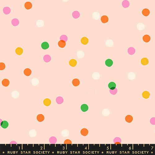 PREORDER - Ruby Star Society - Sparkle Mart - Spritz Rainbow Dots on Peach Blossom - RS0123 15 - Ships September 2026