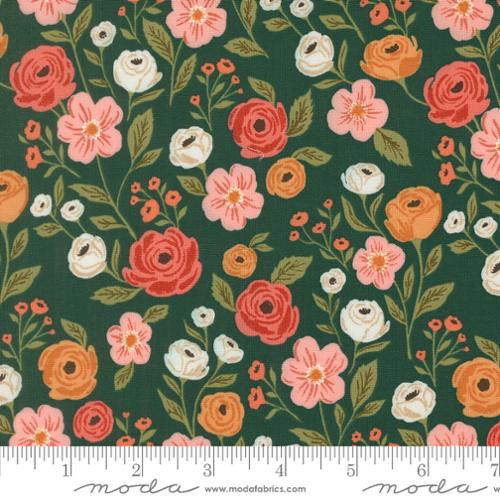 PREORDER - Moda - Lella Boutique - Garden Glam - Petal Pusher Flowers Florals on Teal - 5270 18 - SHIPS NOVEMBER 2026