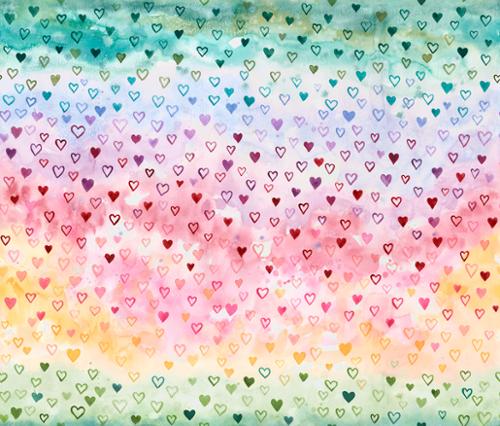 PREORDER Moda - Create Joy Project - Fleur The Love - Hearts Rainbow Watercolor Quilting Cuddle - 39882 11QC - Ships October 2026