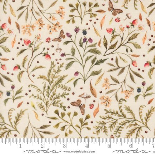 PREORDER Moda - Watercolour Heart - Fable and Fern - Woodland Nature Leaves Berries Mushrooms Moth Quilting Cuddle - 40061 11QC - Ships October 2026