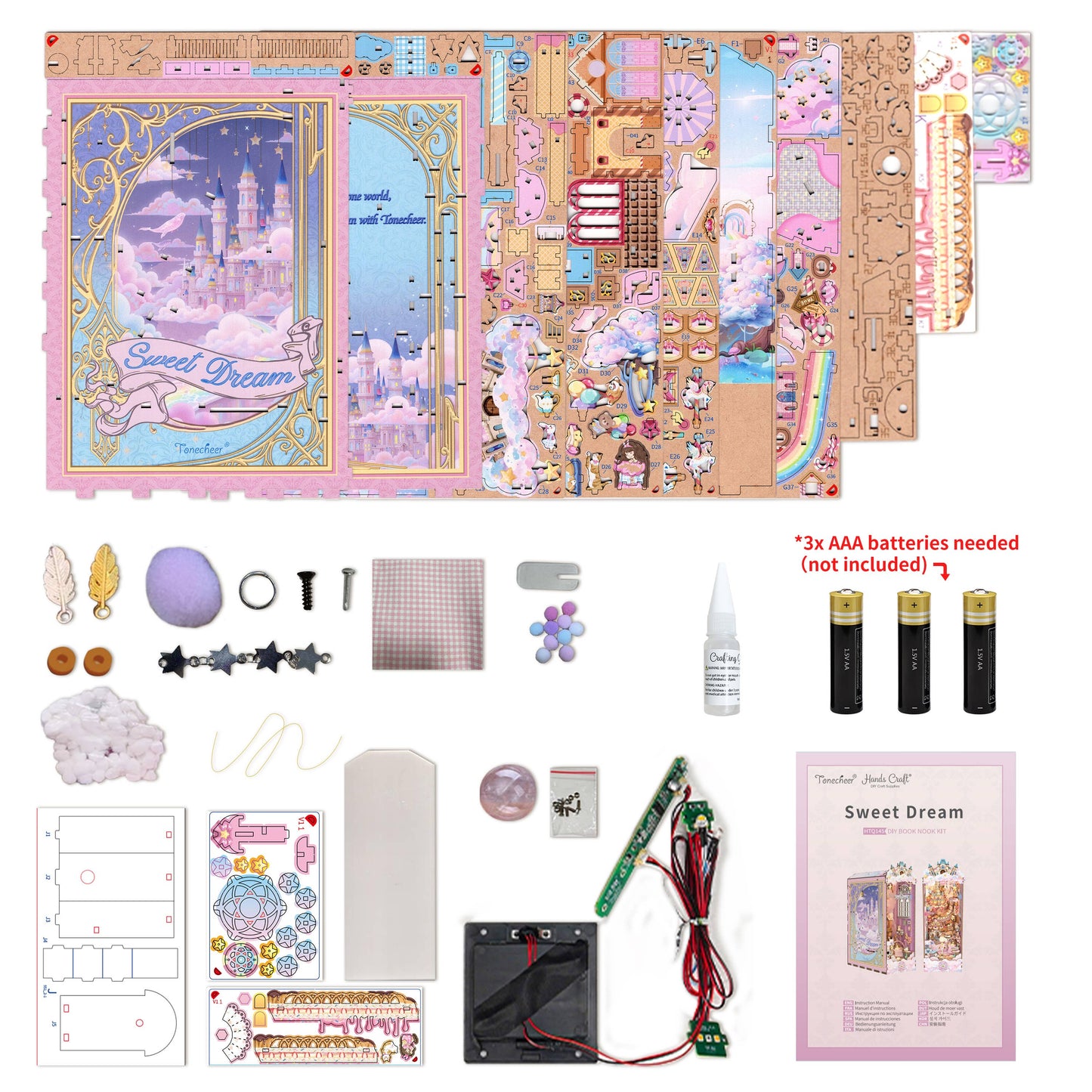 Hands Craft DIY Book Nook Kit: Sweet Dream with Dust Cover