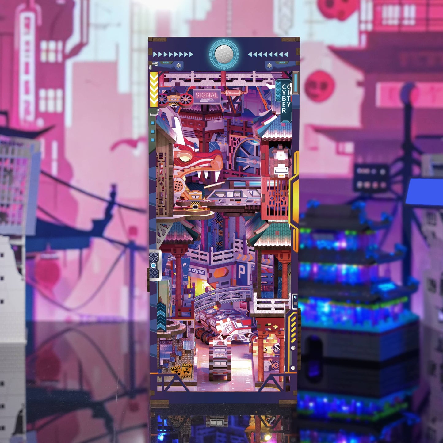 Hands Craft DIY Book Nook Kit: Cyber City And Dust Cover