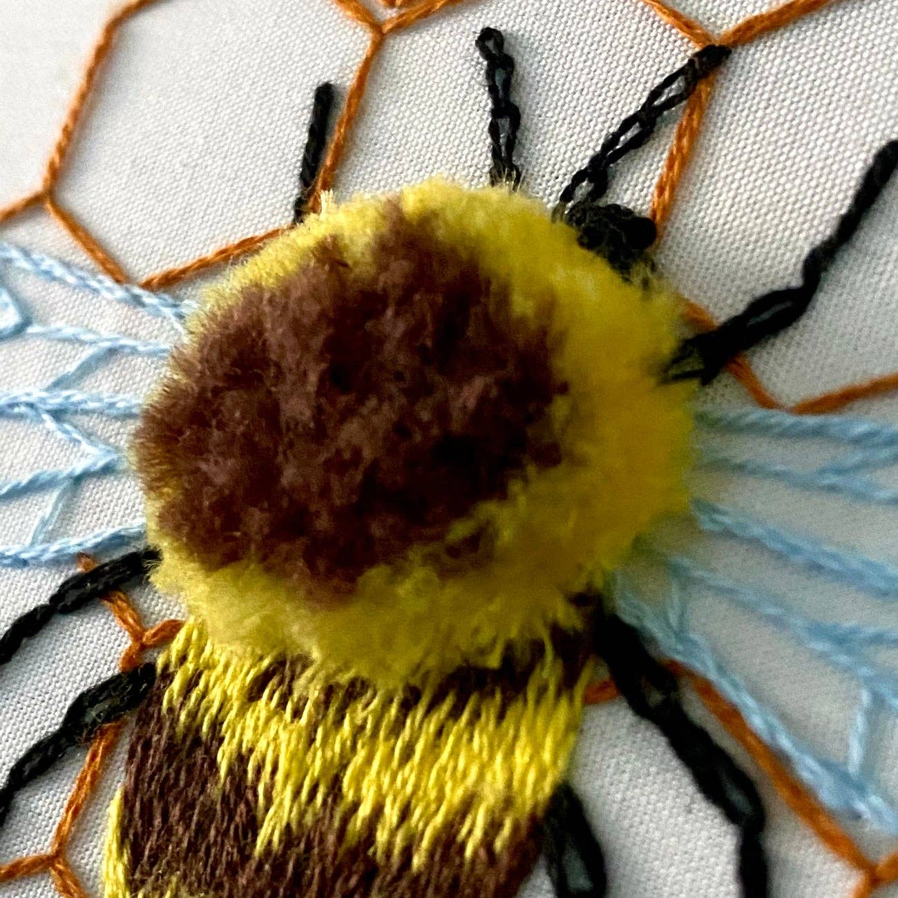 Stitches By Tiff Fuzzy Bumblebee Embroidery Kit