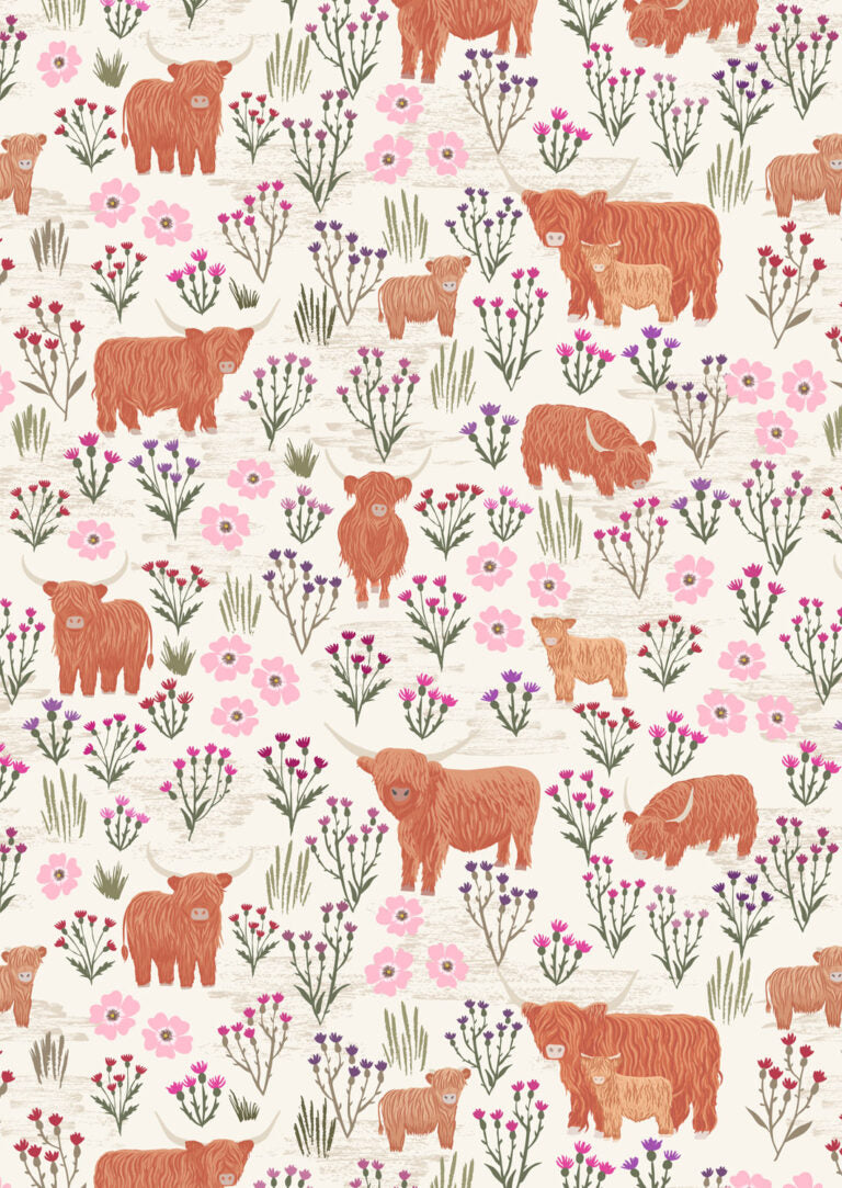 Lewis and Irene - A Celtic Summer - Highland Cows in Flower Meadow - A987A