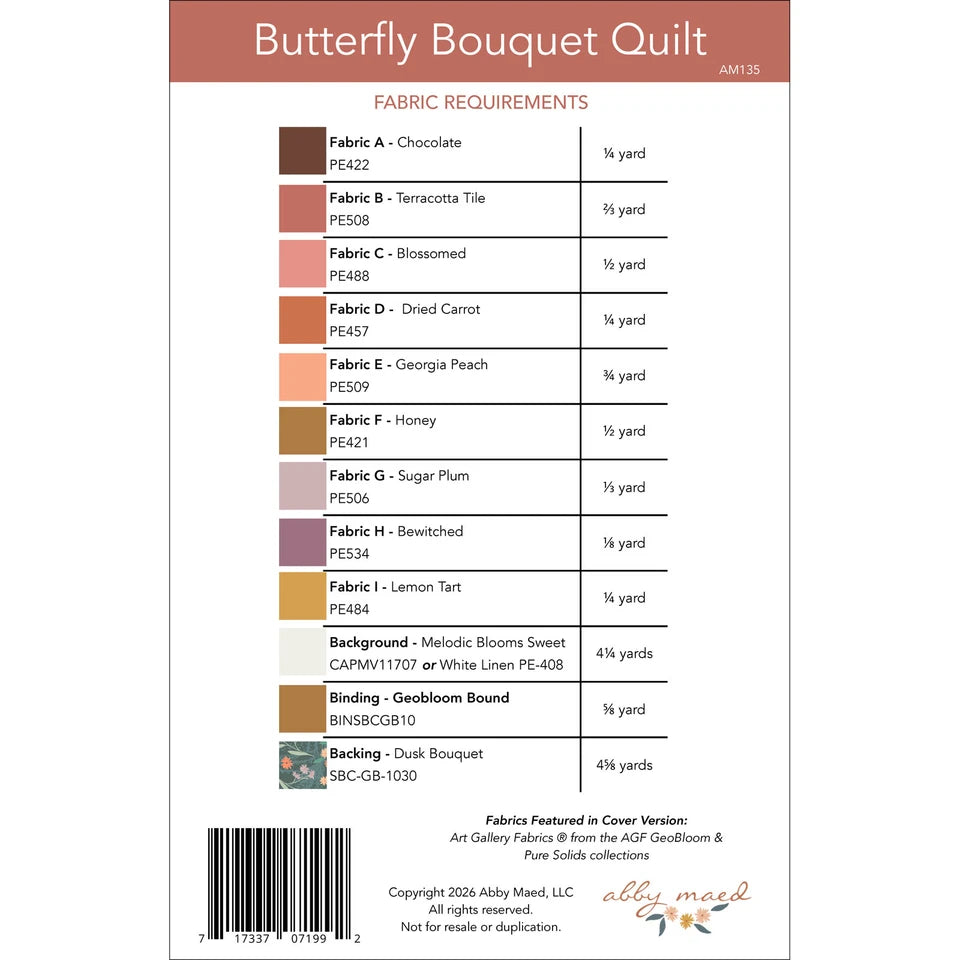 Butterfly Bouquet Quilt Pattern By Abby Maed