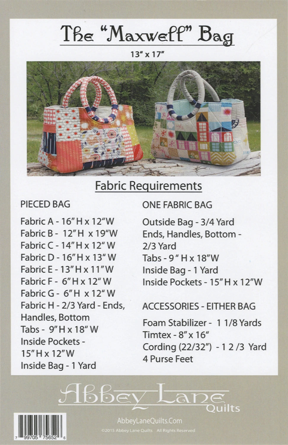 The Maxwell Bag Pattern By Abbey Lane Quilts
