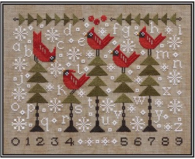 Chilly Cardinal Sampler Cross Stitch Pattern By Artful Offerings