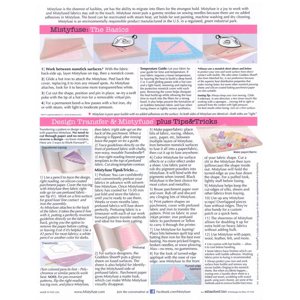 Attached Inc - Mistyfuse Interfacing - 20" x 10 Yards
