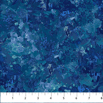 Northcott - Chroma Wide Backing Fabric - 108" Wide - Paint Splatter Lapis - B9060-46