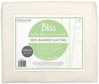 Bliss Bamboo Batting - Throw Size - 60in x 60in