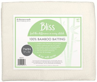 Bliss Bamboo Batting - Twin Size - 72in x 96in