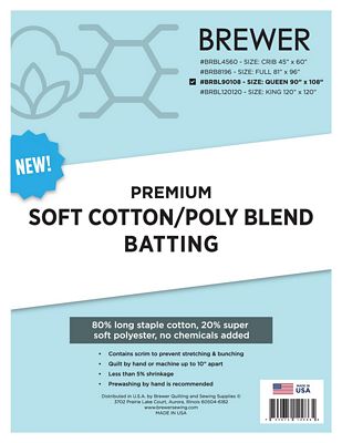 Brewer Premium 80/20 Blend Batting - Choose Size