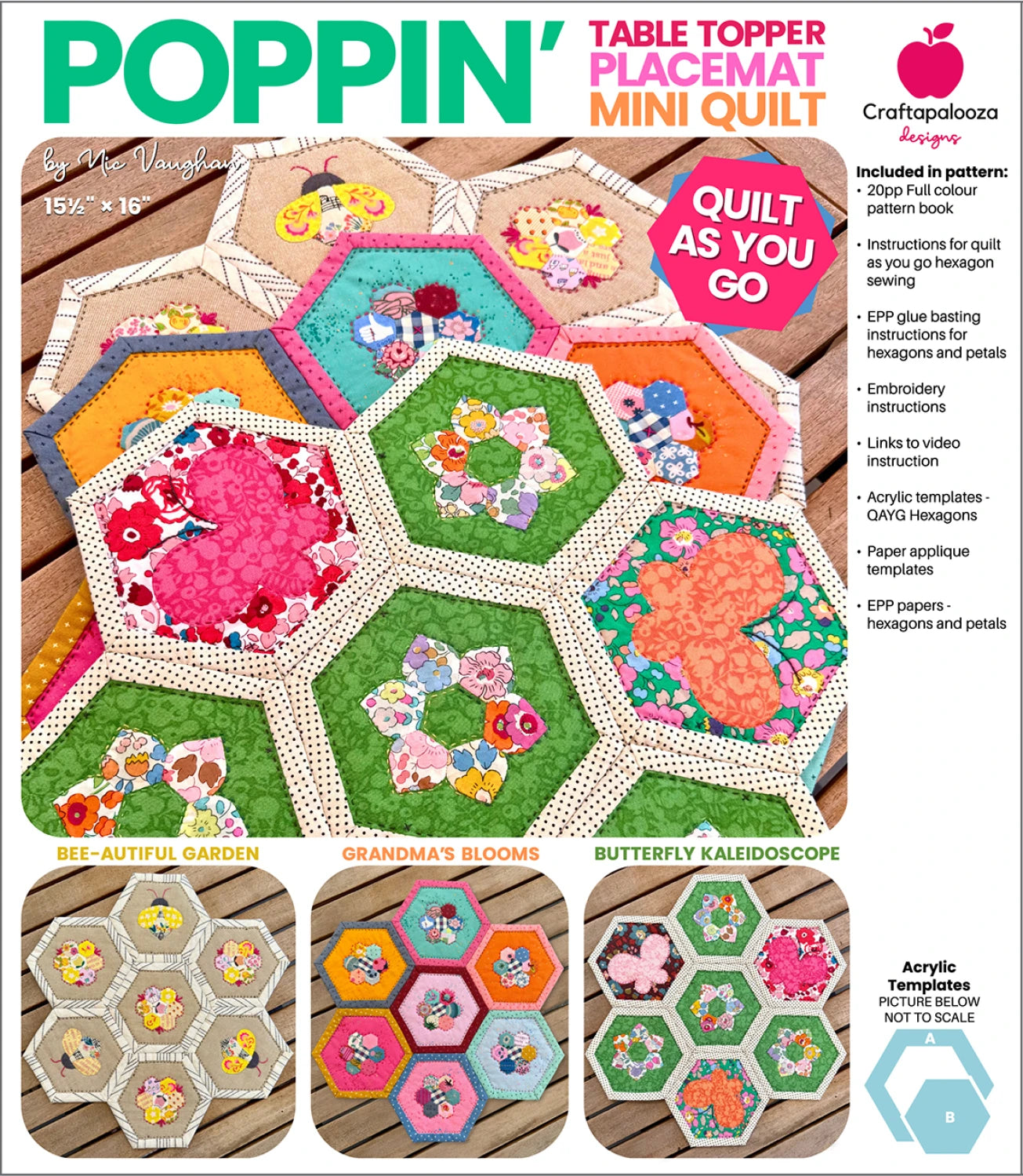 Poppin Placemat Table Topper Mini Quilt Pattern By Craftapalooza