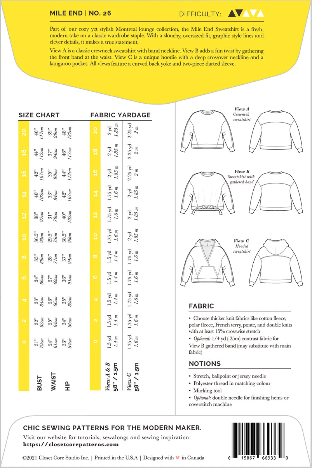 Mile End Sweatshirt Pattern By Closet Core Patterns