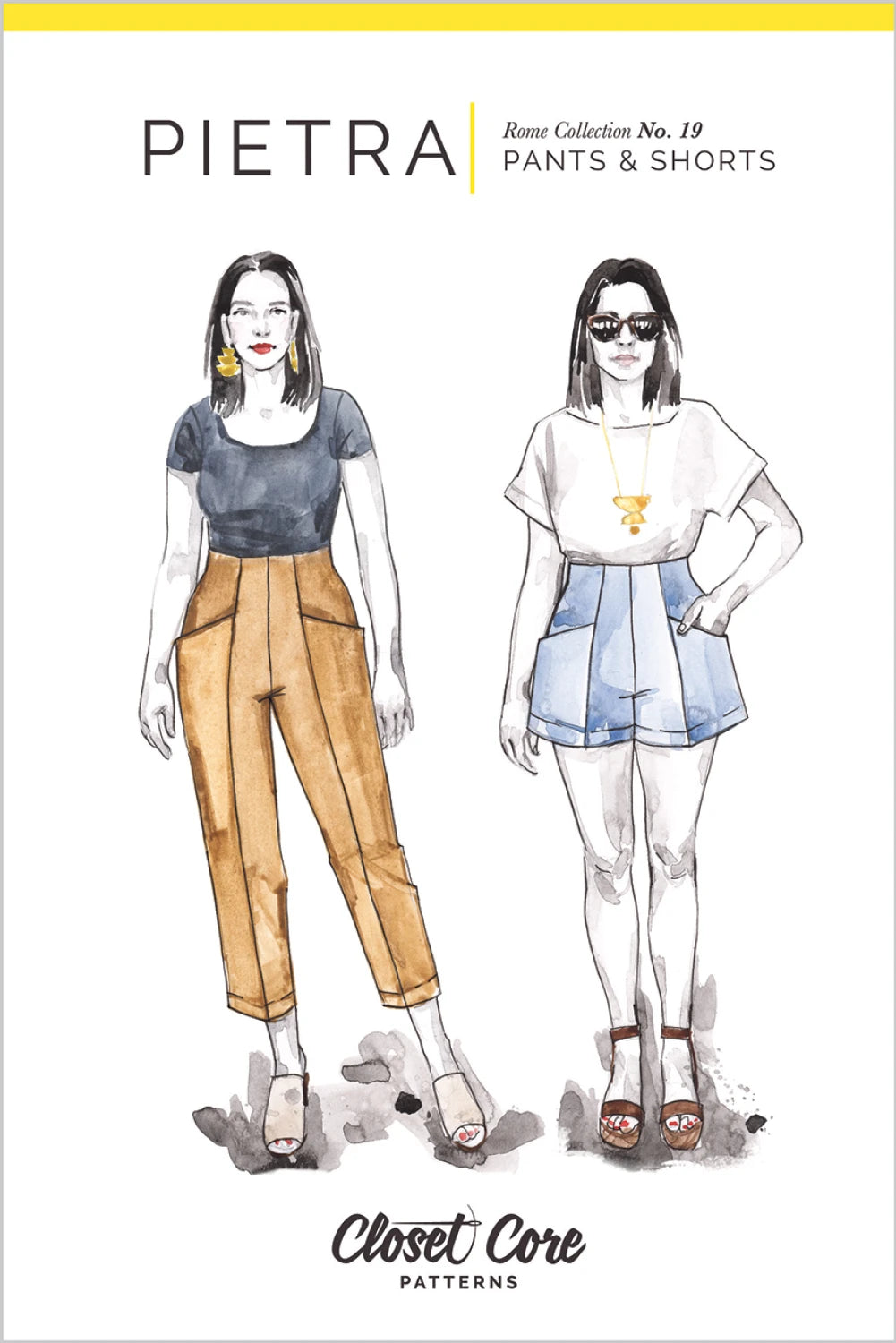 Pietra Pants and Shorts Pattern By Closet Core Patterns