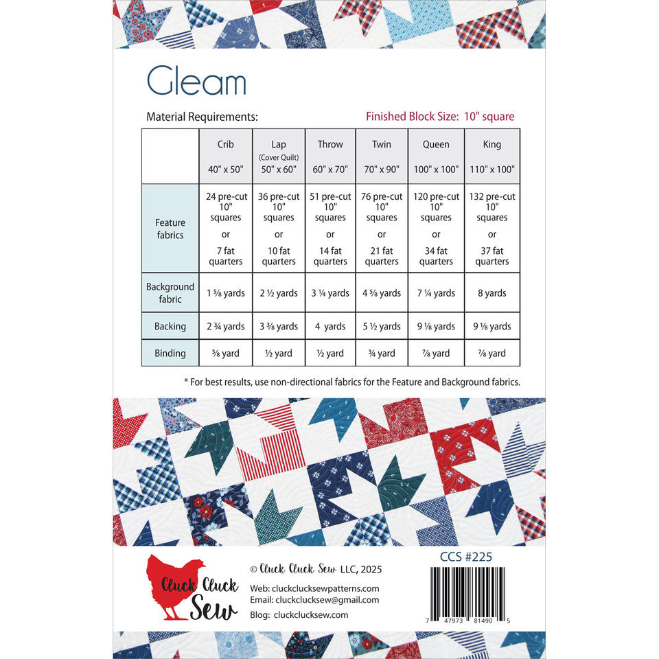Gleam Quilt Pattern By Cluck Cluck Sew