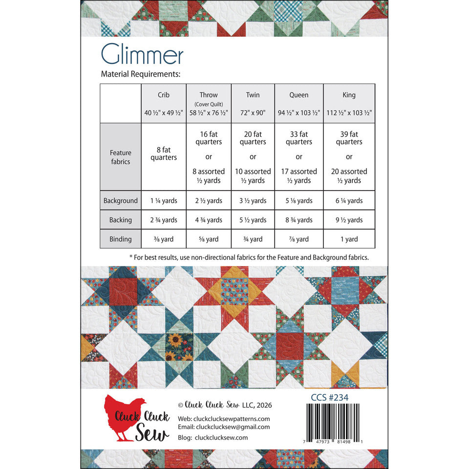 Glimmer Quilt Pattern By Cluck Cluck Sew