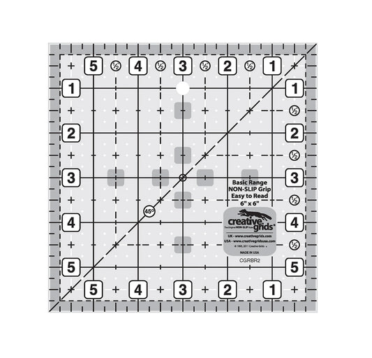 Creative Grids Quilt Ruler Basic Range 6" Square - CGRBR2