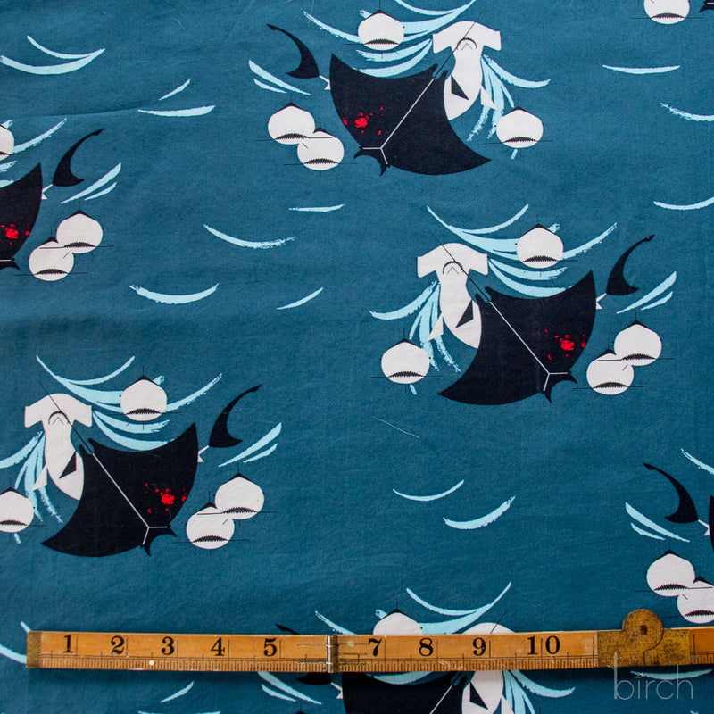 Birch Fabrics - Charley Harper - Coastal Volume 2 - Shark Feast Poplin - CH-446