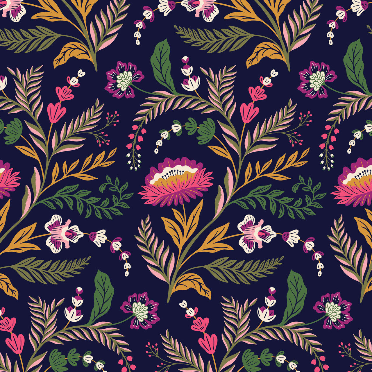 Cloud9 Fabrics - Rococo Riot - Flora Nocturne - Florals Flowers - CLN228966