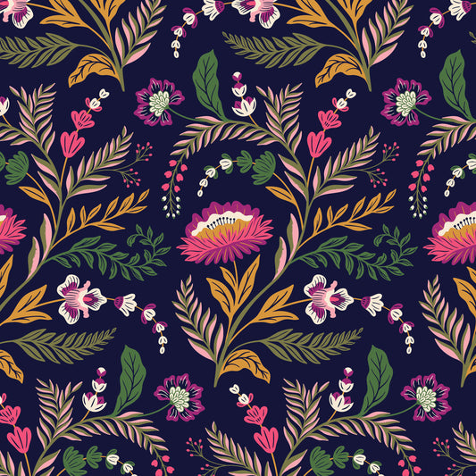 Cloud9 Fabrics - Rococo Riot - Flora Nocturne - Florals Flowers - CLN228966