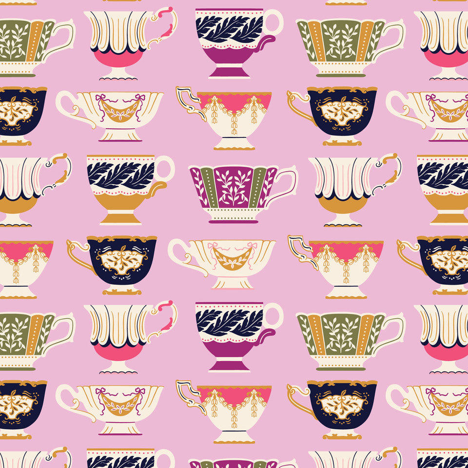 Cloud9 Fabrics - Rococo Riot - Porcelain Pink - Tea Cups - CLN228973